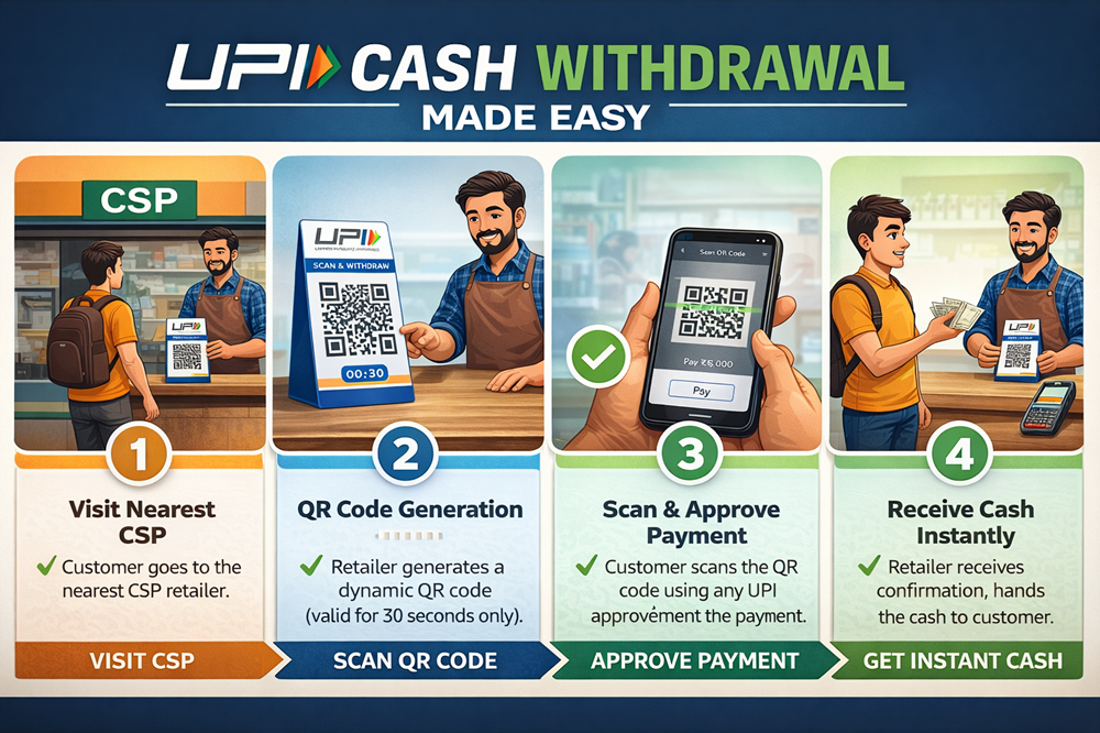 UPI cash withdrawal process